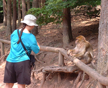 Katy Feeding a Monkey